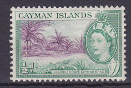 Cayman Islands 1953 Mi. 137    ½ P Queen Elizabeth II. & Coconut Grove Kokosnussplantage MH* - Iles Caïmans