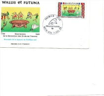 Pli En 1° Jour De Wallis Et Futuna (Bicentenaire De La Déclaration Des Droits De L'Homme )du 7 / 7 / 1989 - FDC