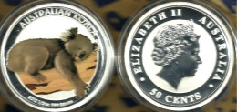 AUSTRALIA 50 CENTS KOALA ANIMAL COLOUR FRONT QEII HEADBACK 2012 1/2 Oz .999AG UNC SILVER READ DESCRIPTION CAREFULLY!!! - Sonstige & Ohne Zuordnung