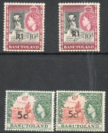 Basutoland 1961 - R1 On 10/- Type I Surcharge SG68 MNH Cat £75 SG2018 Empire - MUST See Scan And Full Description Below - 1933-1964 Kolonie Van De Kroon