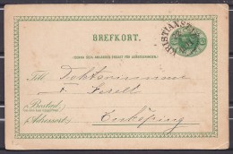 Sweden1891:Postcard P6 Used - Entiers Postaux