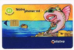 AUSTRALIA - TELSTRA    (CHIP) -  2001 FISH   EXP. 11.2003        - USED - RIF. 8131 - Peces