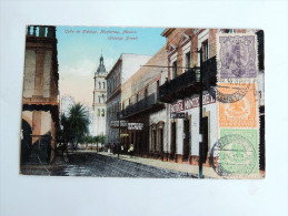 Carte Postale Ancienne : MEXICO : MONTEREY, Calle De Hidalgo , Botiga Monte..., Dentista, 3 Cellos  En 1915 - Mexico