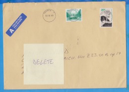 NORWAY  STAMP ON COVER, PAR AVION,   FAMOUS PEOPLE,  1999 - Storia Postale