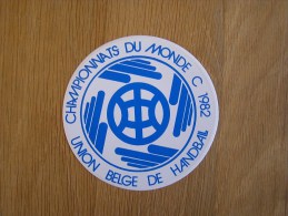 CHAMPIONNAT DU MONDE HAND BALL 1982   Union Belge Autocollant Sticker - Balonmano