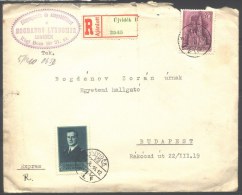 HUNGARY - MAGYAR  - Recom.letter - Postmark M.KIR. KOZPONTI TAVIROHIVATAL - Ujvidek To Budap.- 1941 - Covers & Documents