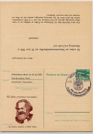 DDR P85-1a-83 C1-a Antwort-Postkarte Zudruck AK GANZSACHEN KARL MARX Halle Sost. WAPPEN 1983 - Private Postcards - Used