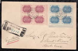 Brazil 1934 Registered Cover SANTA CRUZ With 700R Inclinados Block Of 4 - Lettres & Documents