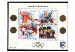 WINTER OLYMPIC GOLD MEDALS NORWAY NORGE NORWEGEN NORVÈGE1989 - SKIING BIATHLON - S/S MI BLOCK 12 - Invierno 1994: Lillehammer