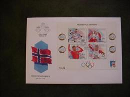 WINTER OLYMPIC GOLD MEDALS NORWAY NORGE NORWEGEN NORVÈGE 1993 - SKIING SKATING FDC BLOCK 19 - Inverno1994: Lillehammer