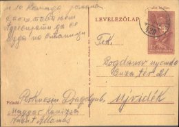 HUNGARY - VOJVODINA - OCCUPATION CARD - MAGYAR KANIZSA = KANIZA To UJVIDEK -Seged 420 - 1942 - Lettres & Documents