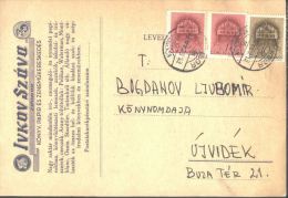 HUNGARY - VOJVODINA - OCCUPATION CARD - ZOMBOR = SOMBOR To UJVIDEK  - 1942 - Covers & Documents