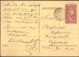 HUNGARY - BATTONYA To UJVIDEK  - 1942 - Lettres & Documents