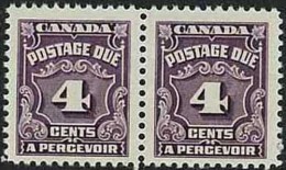 CANADA Postage Due 1935 4c Violet Pair UNHM SG D21 DL213 - Strafport