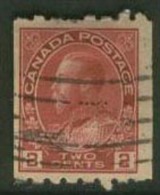 CANADA 1911 2c Carmine Coil KGV P8 X Imperf SG 224b U ED145 - Roulettes