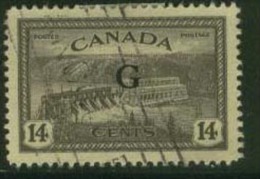 CANADA 1950 14c Sepia Official SG O186 U ED214 - Aufdrucksausgaben