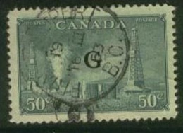 CANADA 1950 50c Green Official SG O188 U ED221 - Overprinted