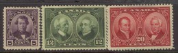 CANADA 1927 (3) Historical Confederation Set SG 271/73 HM CR13 - Neufs