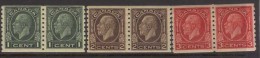 CANADA 1932 (3) KGV Coils In Pairs SG 326/8 HM CR53 - Roulettes