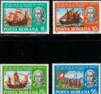 ROMANIA 1992 500TH ANNIV OF DISCOVERY OF AMERICA BY COLUMBUS SET OF 4 NHM + MS NHM - Christopher Columbus