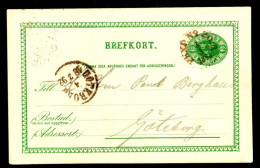 Entier Postal Suédois - Swedish Postcard - Circulé - Circulated - 1892. - Postal Stationery