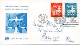 ONU New-York. N°68-9 De 1959 Sur Enveloppe 1er Jour (FDC). Commission économique Pour L´Europe. - EU-Organe