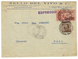 287/500 - REGNO , Lettera Espresso Del 27/9/1922 Ambulante Aosta Torino - Poste Exprèsse