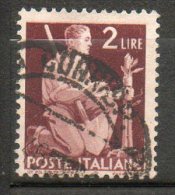 ITALIE 2l Brun Lilas 1945-48 N°490 - Usati