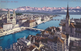 SUISSE,SWITZERLAND,SWISS, HELVETIA,SCHWEIZ,SVIZZERA ,ZURICH  EN 1920,ZURI,ZURIGO,PONT,égl Ise,toit - Zürich