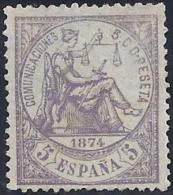 ESPAÑA 1874 - Edifil #144 Sin Goma (*) - Unused Stamps