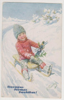 K.Feiertag.Boy On Cart With Chimneysweeper Doll.Christmas. - Feiertag, Karl