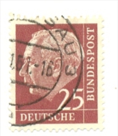 2-alef69A. Sello Usado Alemania Federal. Yvert Nº 69A. Presidente Theodor Heuss - Sonstige & Ohne Zuordnung