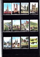 LOT DE 12 VIGNETTES TOURISME COULEURS  ALLEMAGNE - EGLISES  ET CATHEDRALES - Erinnofilia