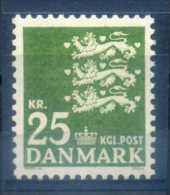 DENMARK - 1962/65 COAT OF ARMS 25 GREEN - Ungebraucht