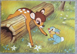 Rare Cp Officielle Walt Disney WDP BAMBI ET PANPAN  Edition Orania  Allemagne Aspect Glacé  Ecrite - Disneyworld