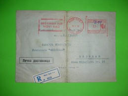 R!,Yugoslavia SFRJ,official Court Registered Letter,Novi Sad Automat Stamp And Postal Label,personal Delivery Cover - Lettres & Documents