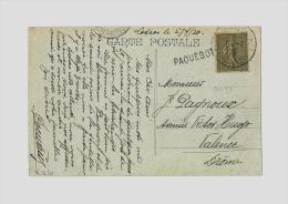 POSTE MARITIME* Ligne D’Extrème Orient *CPI Illustrée - Tarif « France Métro » à 15c. 1.1.1917FR.N°130 - Poste Maritime