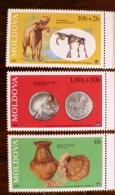 MOLDAVIE Prehistoire. Animaux Prehistoriques (yvert N°127/29) ** MNH, Sans Charniere. - Vor- U. Frühgeschichte