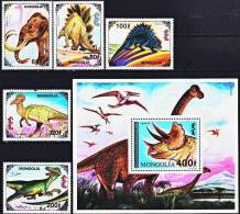 MONGOLIE Prehistoire. Animaux Prehistoriques (YVERT 2027/31+BF 213) ** MNH, Sans Charniere. - Vor- U. Frühgeschichte