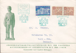 Finland Sonderstempel JÄÄKÄRIT JÄGARE 1958 Cover Brief Avtäckningen Av Jägarstatyn I Vasa - Storia Postale