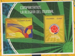 A059- KOLUMBIEN / COLOMBIA. 2014, NEW ISSUE, FOOTBALL / SOCCER. S/S COLOMBIA RUMBO AL MUNDIAL - Colombia