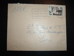 LETTRE PAR AVION POUR FRANCE TP PORCELAINE ET CRISTAUX 40F SURCHARGE 8F CFA OBL.MEC. 1956 SAINT DENIS REUNION - Briefe U. Dokumente