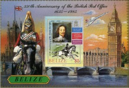 BULK:10 X BELIZE 1985. BP0 Buckingham Palace Horse. Sheetlet.UNISSUED-officia Lly Planned. Stamps On Stamps - Belize (1973-...)