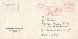 AMOUNT 3.60, PLZEN, NEWSPAPER, RED MACHINE STAMPS ON COVER, 1971, CZECHOSLOVAKIA - Storia Postale
