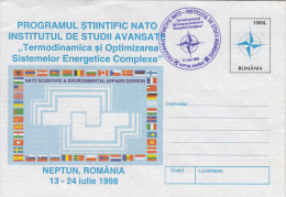 NATO, AVANCED STUDIES, COVER STATIONERY, ENTIER POSTAL, 1998, ROMANIA - OTAN