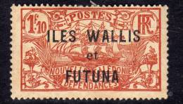 Wallis Et Futuna N° 42 X   Timbres De Nlle Calédonie Surchargés : 1 F. 10 Brun-rouge Trace  Charnière Sinon  TB - Unused Stamps