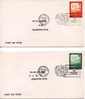 ONU New-York. N°27-8 De 1954 Sur 2 Enveloppes 1 Er Jour (FDC's). OIT. - ILO