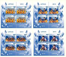 Latvia 2014 SILVER / BRONZE Medalists In OLIMPIC GAMES RUSSIA Sochi 4 DIFF MINI SHEETS MNH - Winter 2014: Sochi