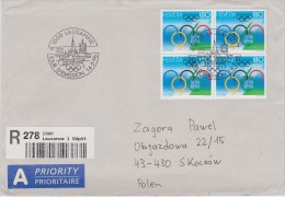 OLYMPIC GAMES OLYMPISCHE SPIELE  JEUX OLYMPIQUES 1996 SWISS SWITZERLAND SCHWEIZ FDC On R-cover To POLAND - Ete 1996: Atlanta