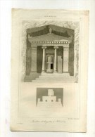 - ASIE MINEURE . TOMBEAU D´AMYNTAS A TELMISSUS . GRAVURE SUR ACIER 1ere1/2 XIXe S. - Arquitectura